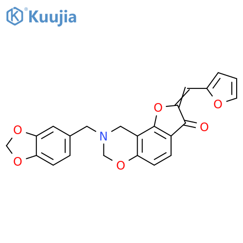 (4Z)-12-(2H-1,3-benzodioxol-5-yl)methyl-4-(furan-2-yl)methylidene-3,10-dioxa-12-azatricyclo7.4.0.0^{2,6}trideca-1,6,8-trien-5-one structure