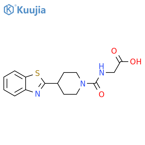 2-[[4-(1,3-benzothiazol-2-yl)piperidine-1-carbonyl]amino]acetic acid structure