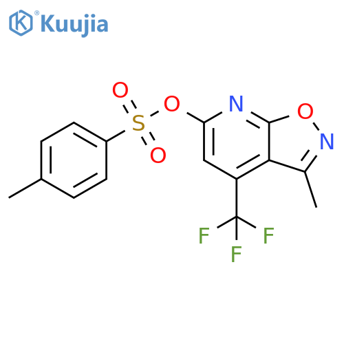 3-methyl-4-(trifluoromethyl)-1,2oxazolo5,4-bpyridin-6-yl 4-methylbenzene-1-sulfonate structure