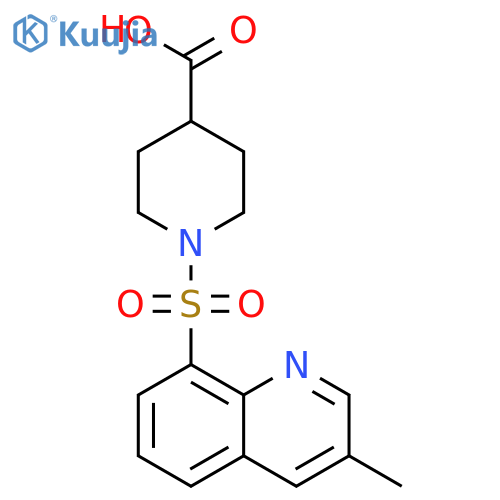 1-(3-methylquinolin-8-yl)sulfonylpiperidine-4-carboxylic acid structure