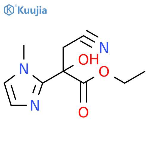 ethyl 3-cyano-2-hydroxy-2-(1-methyl-1H-imidazol-2-yl)propanoate structure
