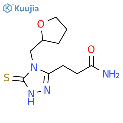 3-{4-[(oxolan-2-yl)methyl]-5-sulfanyl-4H-1,2,4-triazol-3-yl}propanamide structure