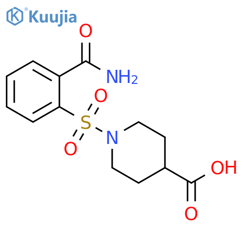 1-(2-carbamoylbenzenesulfonyl)piperidine-4-carboxylic acid structure