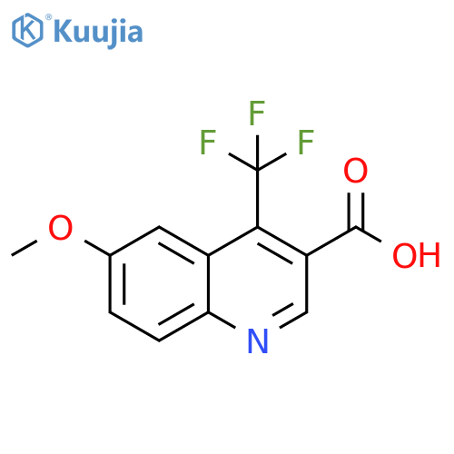 6-methoxy-4-(trifluoromethyl)quinoline-3-carboxylic acid structure