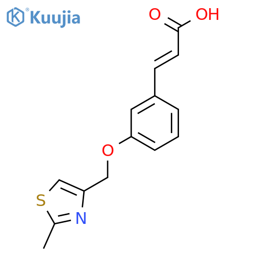 3-{3-(2-methyl-1,3-thiazol-4-yl)methoxyphenyl}prop-2-enoic acid structure