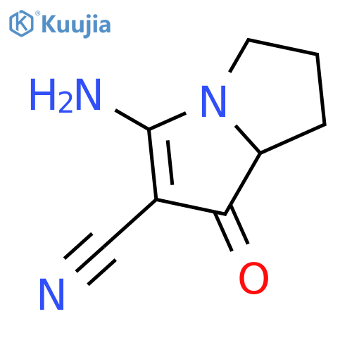 3-amino-1-oxo-5,6,7,7a-tetrahydro-1H-pyrrolizine-2-carbonitrile structure