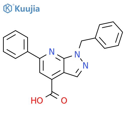 1-benzyl-6-phenyl-1H-pyrazolo3,4-bpyridine-4-carboxylic acid structure