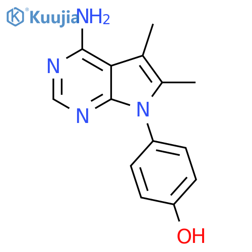 4-{4-Amino-5,6-dimethyl-7H-pyrrolo2,3-dpyrimidin-7-yl}phenol structure
