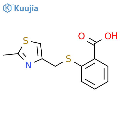2-{(2-methyl-1,3-thiazol-4-yl)methylsulfanyl}benzoic acid structure