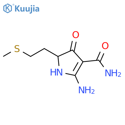 2-amino-5-2-(methylsulfanyl)ethyl-4-oxo-4,5-dihydro-1H-pyrrole-3-carboxamide structure