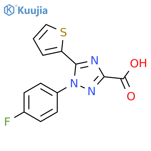 1-(4-fluorophenyl)-5-(thiophen-2-yl)-1H-1,2,4-triazole-3-carboxylic acid structure