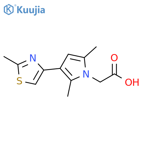 2-2,5-dimethyl-3-(2-methyl-1,3-thiazol-4-yl)-1H-pyrrol-1-ylacetic acid structure