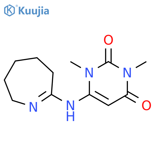 1,3-dimethyl-6-[(3,4,5,6-tetrahydro-2H-azepin-7-yl)amino]-1,2,3,4-tetrahydropyrimidine-2,4-dione structure