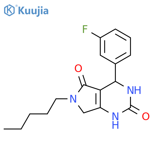 4-(3-fluorophenyl)-6-pentyl-1H,2H,3H,4H,5H,6H,7H-pyrrolo3,4-dpyrimidine-2,5-dione structure