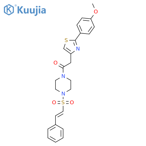 2-[2-(4-Methoxyphenyl)-1,3-thiazol-4-yl]-1-[4-(2-phenylethenesulfonyl)piperazin-1-yl]ethan-1-one structure