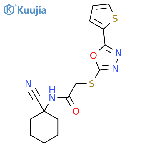 N-(1-cyanocyclohexyl)-2-{[5-(thiophen-2-yl)-1,3,4-oxadiazol-2-yl]sulfanyl}acetamide structure