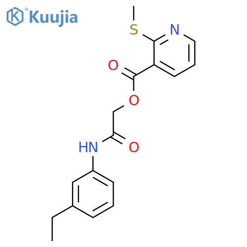 [(3-Ethylphenyl)carbamoyl]methyl 2-(methylsulfanyl)pyridine-3-carboxylate structure