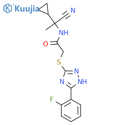 N-(1-cyano-1-cyclopropylethyl)-2-{[5-(2-fluorophenyl)-4H-1,2,4-triazol-3-yl]sulfanyl}acetamide structure