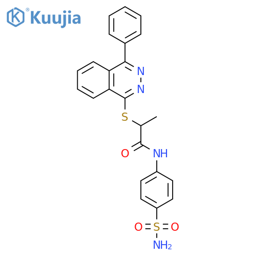 2-(4-phenylphthalazin-1-yl)sulfanyl-N-(4-sulfamoylphenyl)propanamide structure