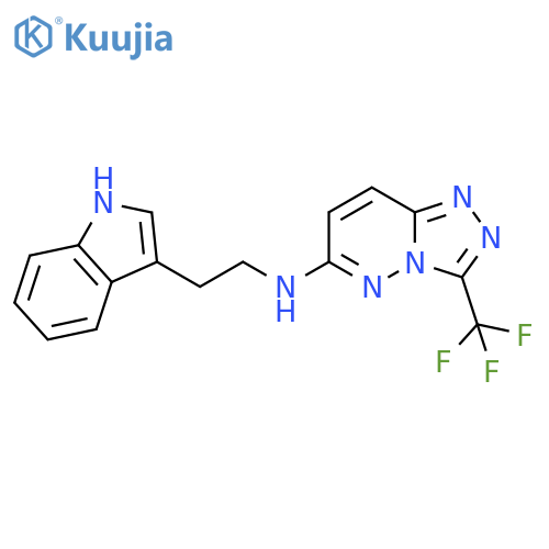 N-2-(1H-indol-3-yl)ethyl-3-(trifluoromethyl)-1,2,4triazolo4,3-bpyridazin-6-amine structure