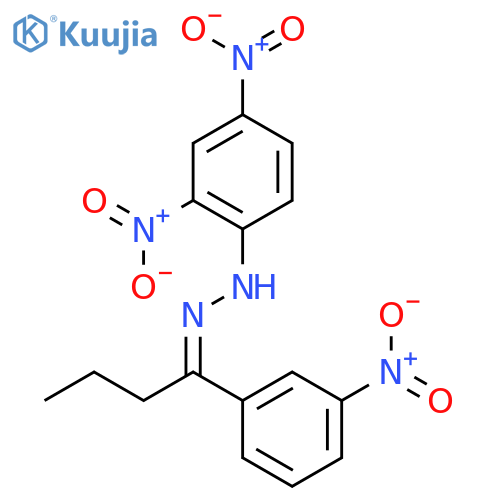 1-Butanone,1-(3-nitrophenyl)-, 2-(2,4-dinitrophenyl)hydrazone structure