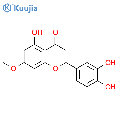 4H-1-Benzopyran-4-one, 2-(3,4-dihydroxyphenyl)-2,3-dihydro-5-hydroxy-7-methoxy- structure