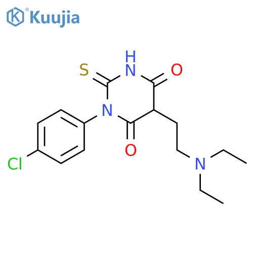 1-(4-chlorophenyl)-5-[2-(diethylamino)ethyl]-2-thioxodihydropyrimidine-4,6(1H,5H)-dione structure