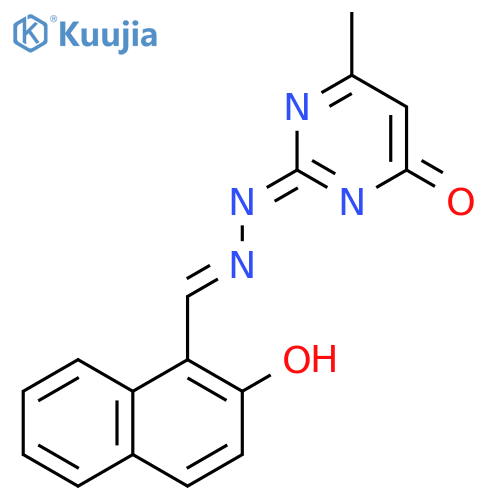 2-{(2E)-2-[(2-hydroxynaphthalen-1-yl)methylidene]hydrazinyl}-6-methylpyrimidin-4(3H)-one structure
