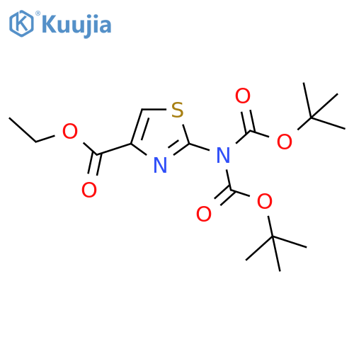 2-(Di-tert-butoxycarbonyl)amino-thiazole-4-carboxylic acid ethyl ester structure