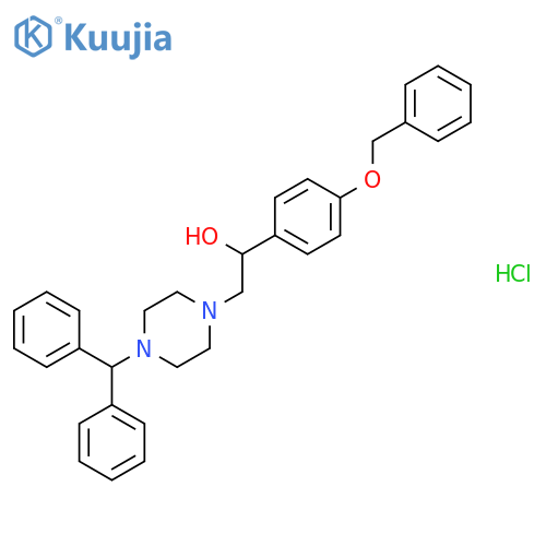 1-[4-(benzyloxy)phenyl]-2-[4-(diphenylmethyl)piperazin-1-yl]ethanol hydrochloride (1:1) structure