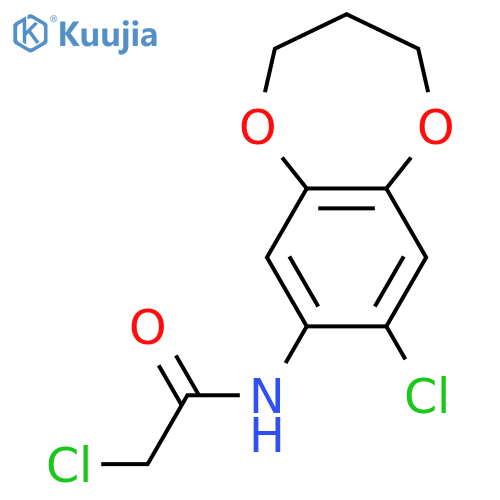 2-chloro-N-(8-chloro-3,4-dihydro-2H-1,5-benzodioxepin-7-yl)acetamide structure
