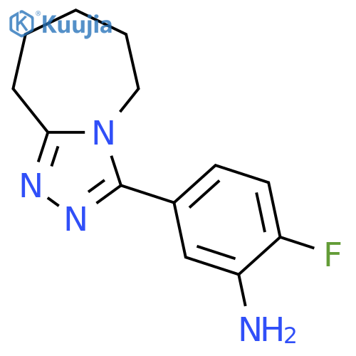 2-Fluoro-5-{5h,6h,7h,8h,9h-1,2,4Triazolo4,3-AAzepin-3-Yl}Aniline structure