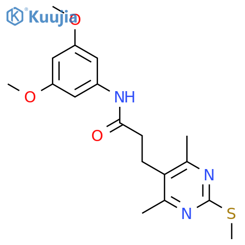 N-(3,5-dimethoxyphenyl)-3-(4,6-dimethyl-2-methylsulfanylpyrimidin-5-yl)propanamide structure