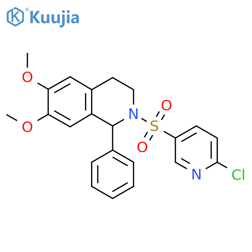 2-[(6-Chloropyridin-3-yl)sulfonyl]-6,7-dimethoxy-1-phenyl-1,2,3,4-tetrahydroisoquinoline structure