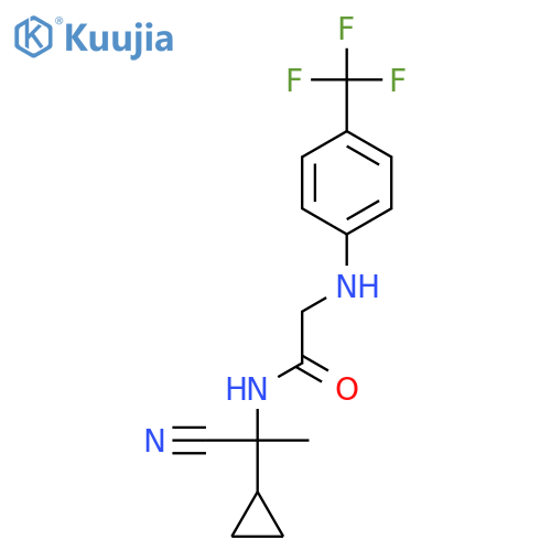 N-(1-cyano-1-cyclopropylethyl)-2-{[4-(trifluoromethyl)phenyl]amino}acetamide structure