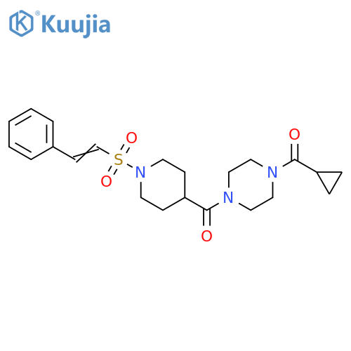 Methanone, [4-(cyclopropylcarbonyl)-1-piperazinyl][1-[(2-phenylethenyl)sulfonyl]-4-piperidinyl]- structure
