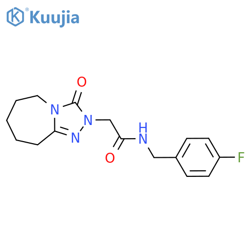 N-(4-fluorobenzyl)-2-(3-oxo-6,7,8,9-tetrahydro-3H-[1,2,4]triazolo[4,3-a]azepin-2(5H)-yl)acetamide structure