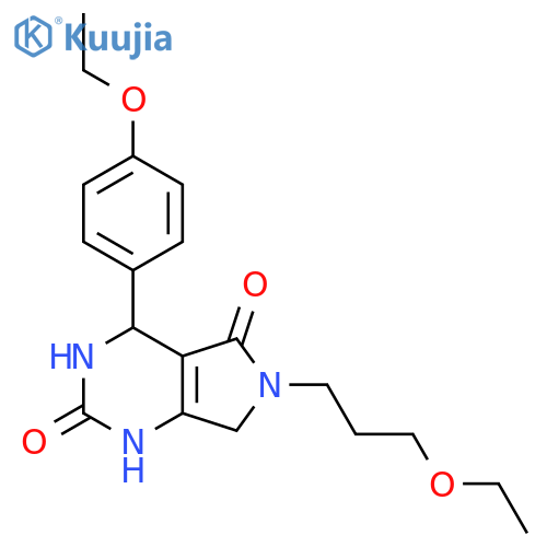 4-(4-ethoxyphenyl)-6-(3-ethoxypropyl)-1H,2H,3H,4H,5H,6H,7H-pyrrolo3,4-dpyrimidine-2,5-dione structure