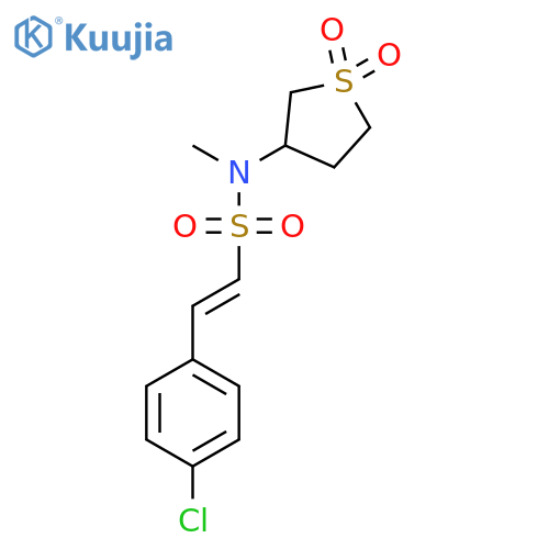 2-(4-chlorophenyl)-N-(1,1-dioxo-1lambda6-thiolan-3-yl)-N-methylethene-1-sulfonamide structure