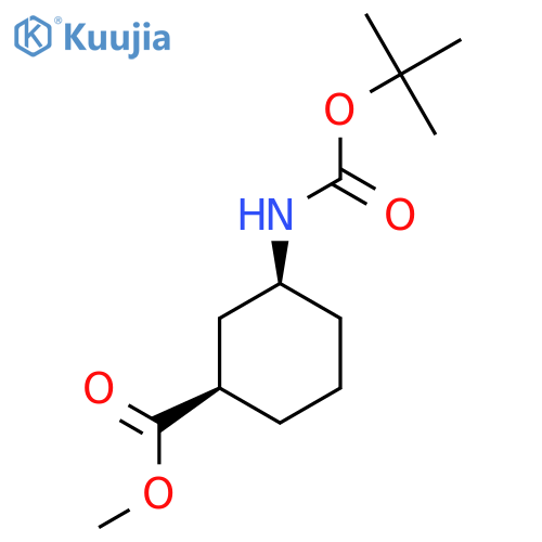 methyl cis-3-(tert-butoxycarbonylamino)cyclohexanecarboxylate structure