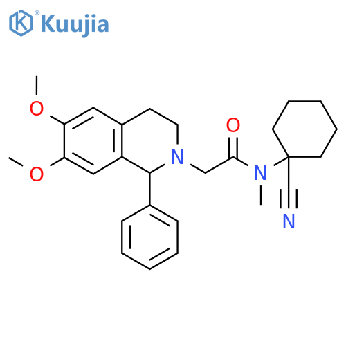 N-(1-cyanocyclohexyl)-2-(6,7-dimethoxy-1-phenyl-1,2,3,4-tetrahydroisoquinolin-2-yl)-N-methylacetamide structure