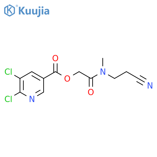 (2-cyanoethyl)(methyl)carbamoylmethyl 5,6-dichloropyridine-3-carboxylate structure