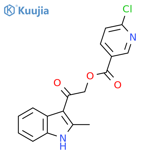 2-(2-methyl-1H-indol-3-yl)-2-oxoethyl 6-chloropyridine-3-carboxylate structure