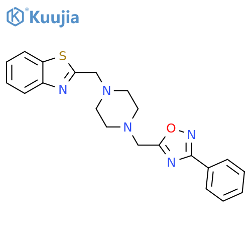 Benzothiazole, 2-[[4-[(3-phenyl-1,2,4-oxadiazol-5-yl)methyl]-1-piperazinyl]methyl]- structure