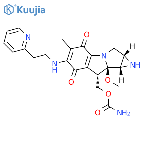 Azirino[2',3':3,4]pyrrolo[1,2-a]indole-4,7-dione, 8-[[(aminocarbonyl)oxy]methyl]-1,1a,2,8,8a,8b-hexahydro-8a-methoxy-5-methyl-6-[[2-(2-pyridinyl)ethyl]amino]-, (1aS,8S,8aR,8bS)- structure