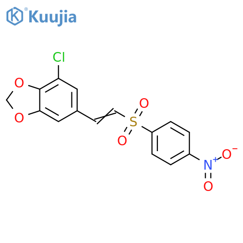 1,3-Benzodioxole, 4-chloro-6-[2-[(4-nitrophenyl)sulfonyl]ethenyl]- structure