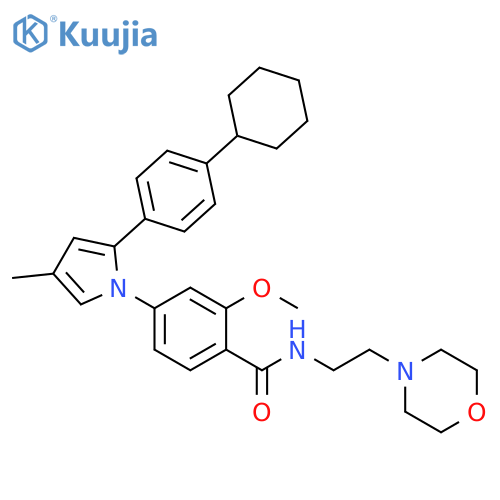 Benzamide, 4-[2-(4-cyclohexylphenyl)-4-methyl-1H-pyrrol-1-yl]-2-methoxy-N-[2-(4-morpholinyl)ethyl]- structure