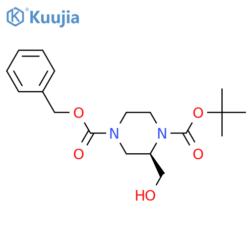 (R)-4-Benzyl 1-tert-butyl 2-(hydroxymethyl)piperazine-1,4-dicarboxylate structure