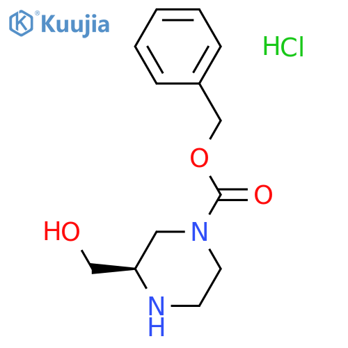 (R)-Benzyl 3-(hydroxymethyl)piperazine-1-carboxylate hydrochloride structure