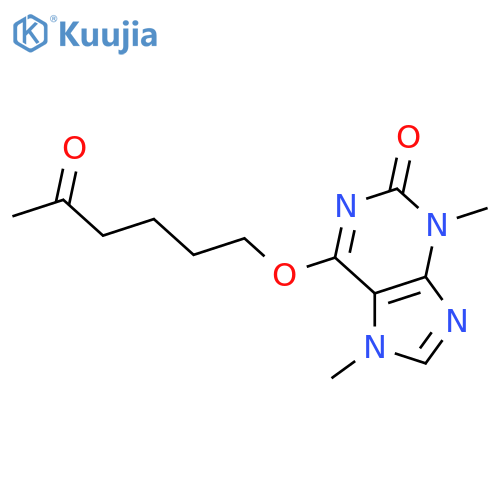 3,7-Dihydro-3,7-dimethyl-6-(5-oxohexyl)oxy-2H-purin-2-one structure